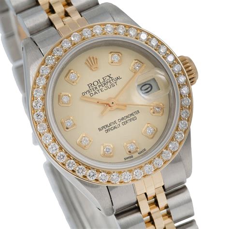 ladies rolex 26mm machine set diamond bezel|ladies rolex oyster perpetual diamond.